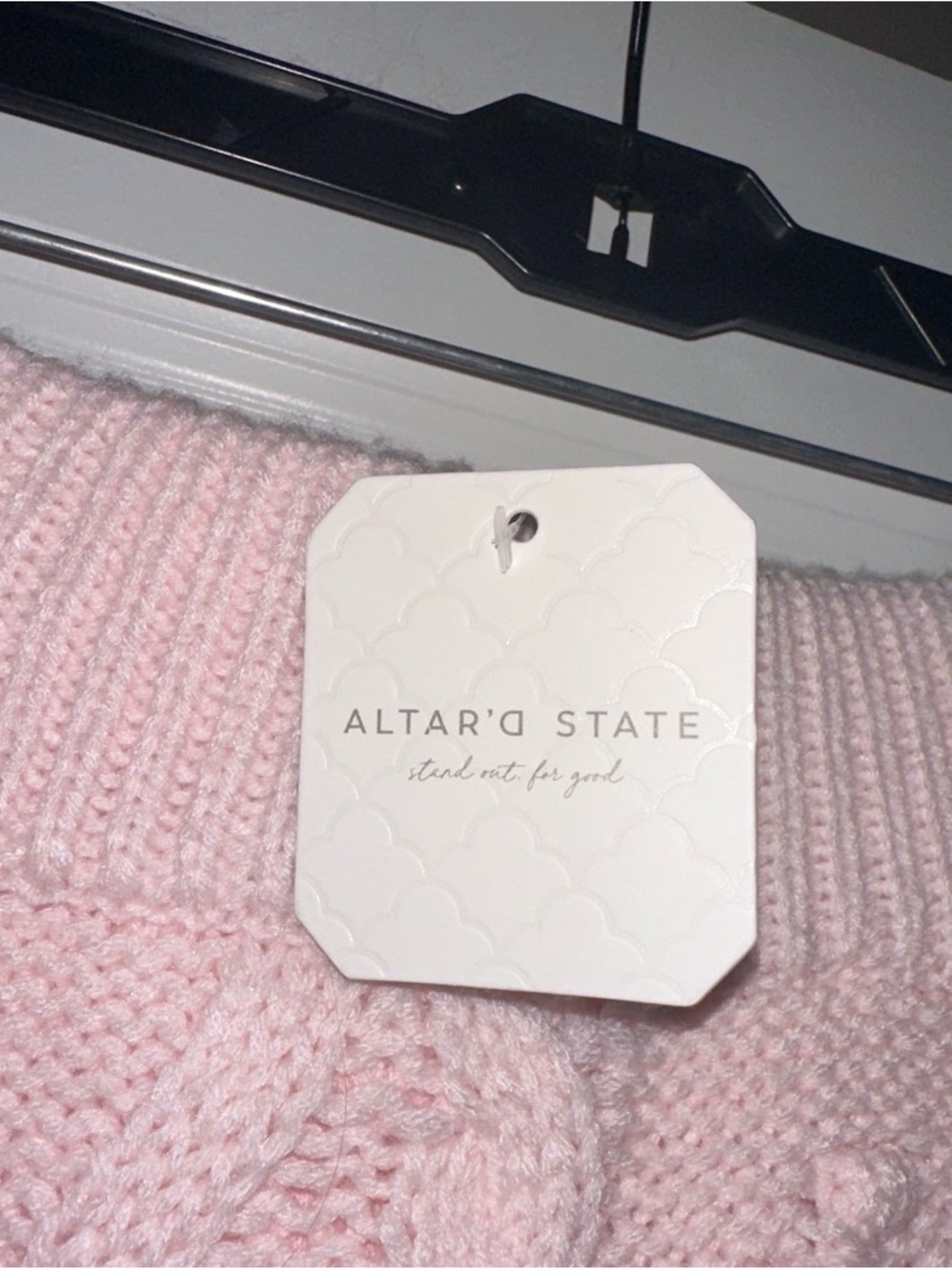 Altar'd State Light Pink Cable Knit Skirt with Heart Details NWT Size S - Picture 4 of 6
